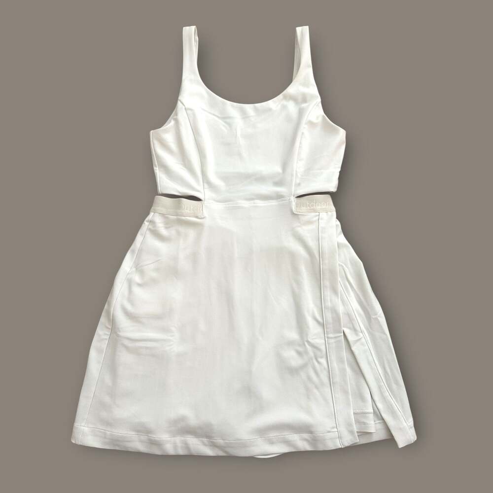 Outdoor Voices Court Cut-Out Mini Athletic Tennis Prep Dress White S